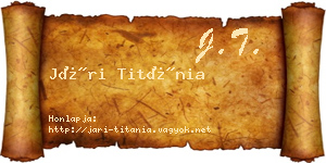 Jári Titánia névjegykártya
